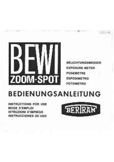 Bertram Bewi Zoom Spot manual. Camera Instructions.